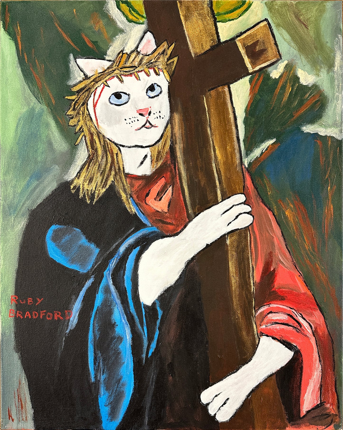 Christ Cat Carrying Cross